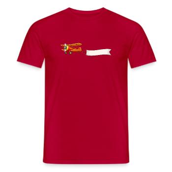 Biplane Airplane Banner Motif Retro - Men's T-Shirt - red - Front - AI Model Male 178 dark (178cm)