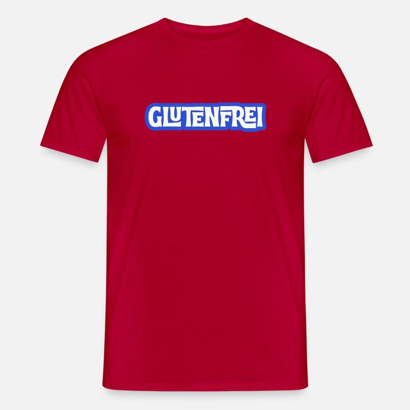 Glutenfrei Logo Blau Statement - Männer T-Shirt - Rot