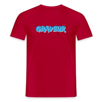 Le graveur comme métier - T-shirt homme - rouge - Devant - AI Model Male 178 dark (178cm)