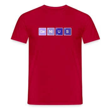 Genius Nerd Geek - T-shirt homme - rouge - Devant - AI Model Male 178 dark (178cm)