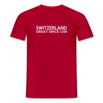 Switzerland - Great Since 1291 - Schweiz - Schwiiz - Männer T-Shirt - Rot - Vorne - AI Model Male 178 dark (178cm)