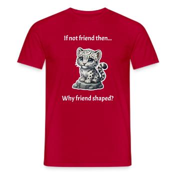 Léopard des neiges en forme d’ami - T-shirt homme - rouge - Devant - AI Model Male 178 dark (178cm)