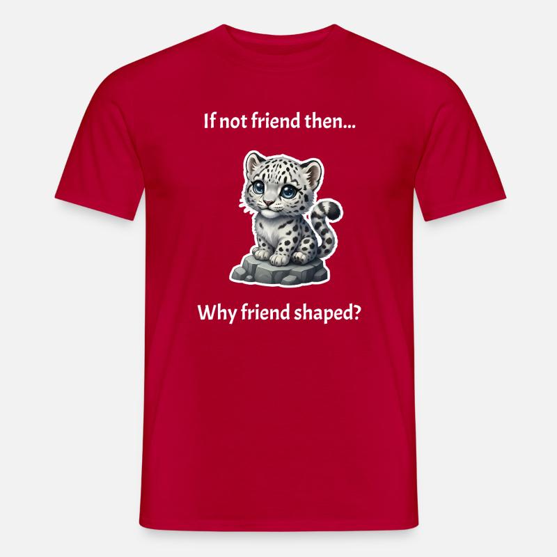 Schneeleopard in Freundschaftsform - Männer T-Shirt - Rot