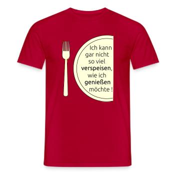 Eat and enjoy - Men's T-Shirt - red - Front - AI Model Male 178 dark (178cm)