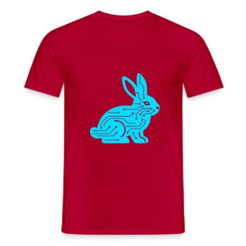 Cyber Rabbit Circuit Board Tech Vector - Men's T-Shirt - red - Front - AI Model Male 178 dark (178cm)