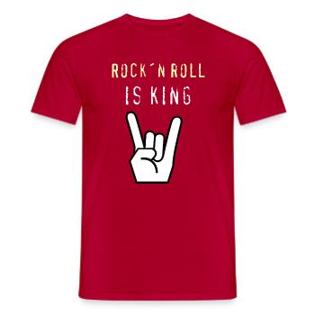 Rock_n_Roll_is_King - T-shirt homme - rouge - Devant - AI Model Male 178 dark (178cm)