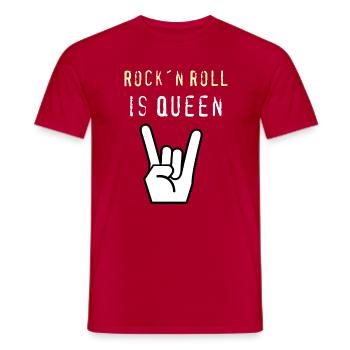 Rockn_Roll_is_Queen - Men's T-Shirt - red - Front - AI Model Male 178 dark (178cm)