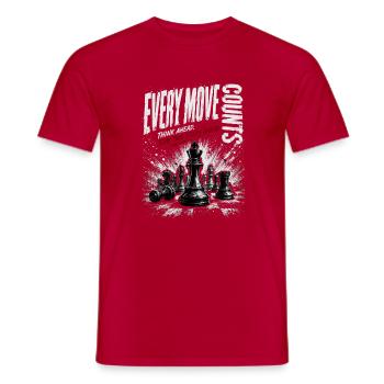 Jede Bewegung Zählt: Schach Grunge - Männer T-Shirt - Rot - Vorne - AI Model Male 178 dark (178cm)