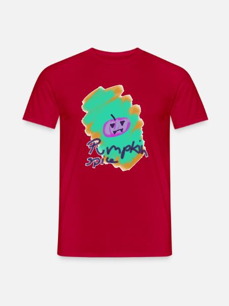 Niedlicher Vampirkürbis – Kürbisgewürz-Herbstdesign - Männer T-Shirt - Rot
