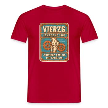 Vierzg Jahrgang 1987 - Männer T-Shirt - Rot - Vorne - AI Model Male 178 dark (178cm)
