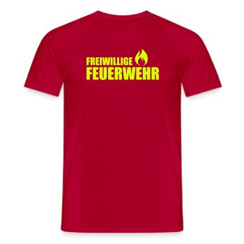 Feuerwehr - Männer T-Shirt - Rot - Vorne - AI Model Male 178 dark (178cm)