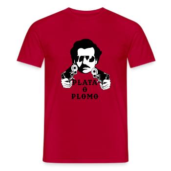Pablo Escobar - Silber oder Blei-T-Shirt - Männer T-Shirt - Rot - Vorne - AI Model Male 178 dark (178cm)
