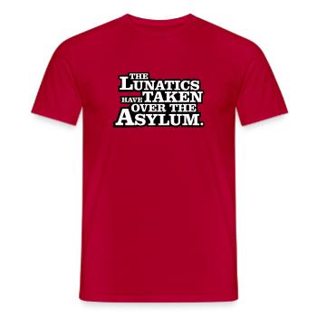 The lunatics have taken over the asylum. - Men's T-Shirt - red - Front - AI Model Male 178 dark (178cm)