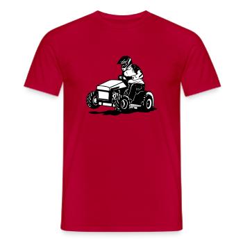 Rasentraktor - Rasentraktorrennen - Männer T-Shirt - Rot - Vorne - AI Model Male 178 dark (178cm)