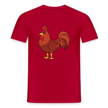 Rooster - Men's T-Shirt - red - Front - AI Model Male 178 dark (178cm)
