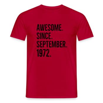 Génial depuis septembre 1972 - T-shirt homme - rouge - Devant - AI Model Male 178 dark (178cm)