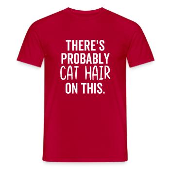 Il y a probablement des poils de chat là-dessus - T-shirt homme - rouge - Devant - AI Model Male 178 dark (178cm)