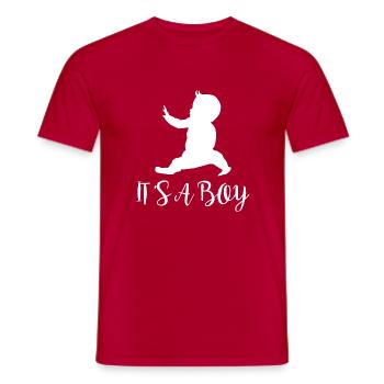 Pregnancy Baby shower Babyshower Boy Girl - Men's T-Shirt - red - Front - AI Model Male 178 dark (178cm)