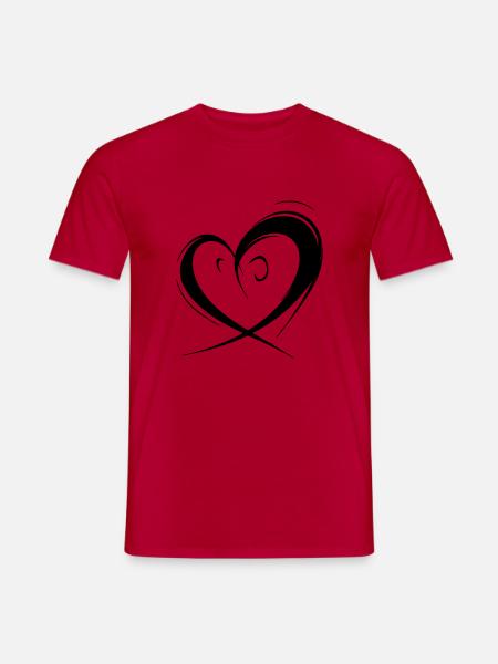 Romantisk buet hjerte til Valetnine Day - Mænd T-shirt - rød