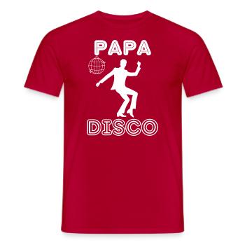 Papa Disco Musique Années 80 Danser Boite de nuit - T-shirt homme - rouge - Devant - AI Model Male 178 dark (178cm)