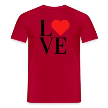 Love - Männer T-Shirt - Rot - Vorne - AI Model Male 178 dark (178cm)