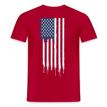 Drapeau USA Drapeau Étoiles et Rayures - T-shirt homme - rouge - Devant - AI Model Male 178 dark (178cm)