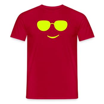 sunglasses smile black - T-shirt homme - rouge - Devant - AI Model Male 178 dark (178cm)