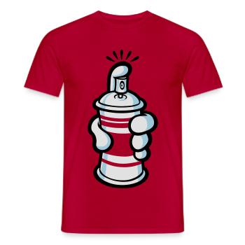 Cartoon paint spray - Männer T-Shirt - Rot - Vorne - AI Model Male 178 dark (178cm)