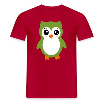 hibou hibou vert - T-shirt homme - rouge - Devant - AI Model Male 178 dark (178cm)