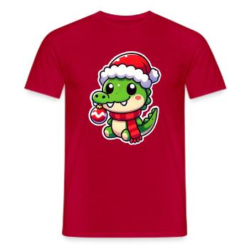 Jolly Crocodile Claus - T-shirt homme - rouge - Devant - AI Model Male 178 dark (178cm)