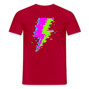 Psychedelischer digitaler Strahl - Männer T-Shirt - Rot - Vorne - AI Model Male 178 dark (178cm)