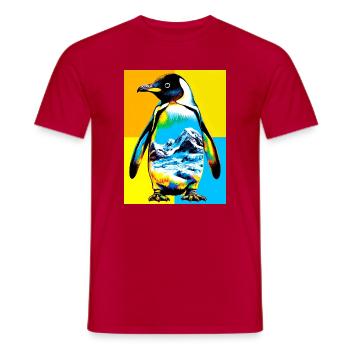 penguin - Men's T-Shirt - red - Front - AI Model Male 178 dark (178cm)