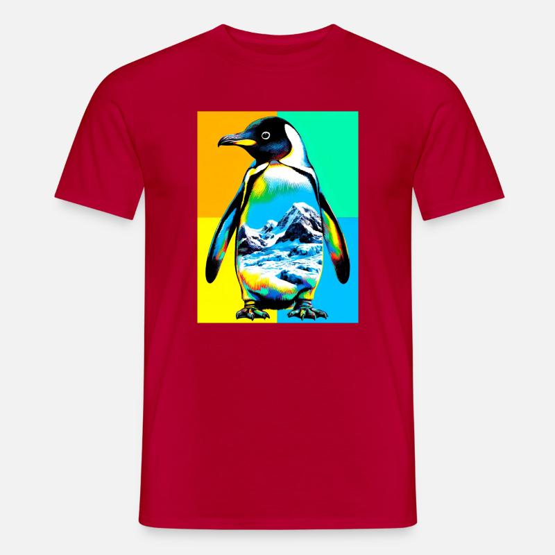Pinguin - Männer T-Shirt - Rot