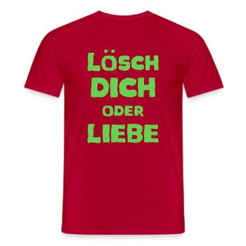 T-shirt « Supprimer » ou aimer dire le meme - T-shirt homme - rouge - Devant - AI Model Male 178 dark (178cm)