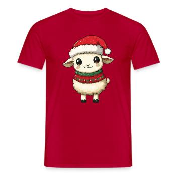 Noël de Noël mouton - T-shirt homme - rouge - Devant - AI Model Male 178 dark (178cm)