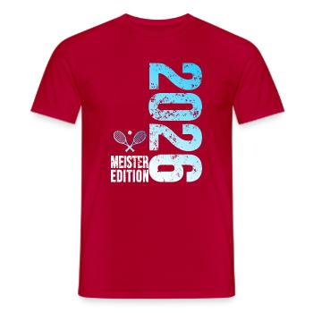 Tennis Meister Edition 2026 in blau weiß - Männer T-Shirt - Rot - Vorne - AI Model Male 178 dark (178cm)