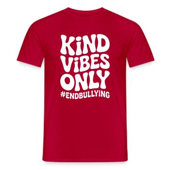 Kind Vibes Only - Men's T-Shirt - red - Front - AI Model Male 178 dark (178cm)