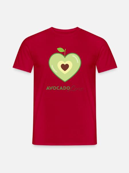 Avocado Heart Love - Men's T-Shirt - red