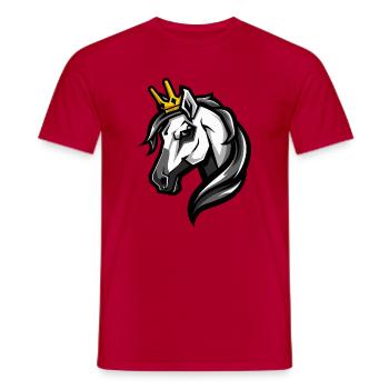 Pferd Kopf Krone - Männer T-Shirt - Rot - Vorne - AI Model Male 178 dark (178cm)