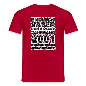 Né en 2001 - T-shirt homme - rouge - Devant - AI Model Male 178 dark (178cm)