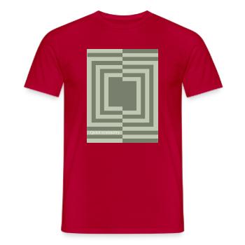 Quiet symmetry Minimal Geometric Poster - Männer T-Shirt - Rot - Vorne - AI Model Male 178 dark (178cm)