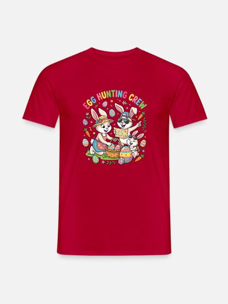 Hoster Bunny Family - Egg Collector - Men's T-Shirt - red