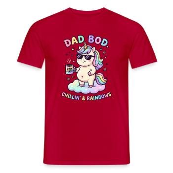 Papa Bod : Père bedaine de bière, papa licorne fitness - T-shirt homme - rouge - Devant - AI Model Male 178 dark (178cm)
