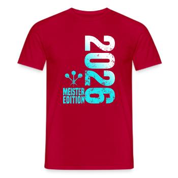 Champion de fléchettes 2026, maillot Kreisliga blanc cyan - T-shirt homme - rouge - Devant - AI Model Male 178 dark (178cm)