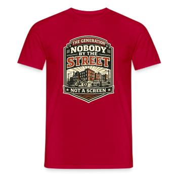Gen X Straße erzogen nicht Bildschirm - Männer T-Shirt - Rot - Vorne - AI Model Male 178 dark (178cm)
