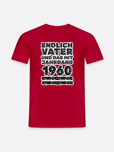Geboren 1960 - Männer T-Shirt - Rot