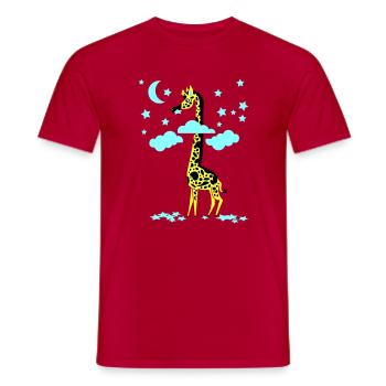 star-mangeur girafe - T-shirt homme - rouge - Devant - AI Model Male 178 dark (178cm)