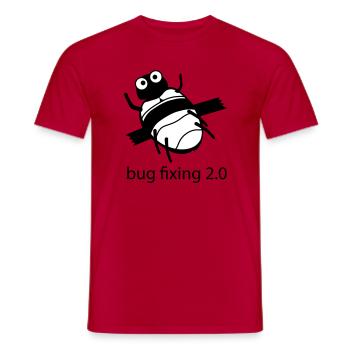 bug fixing 2.0 - Männer T-Shirt - Rot - Vorne - AI Model Male 178 dark (178cm)