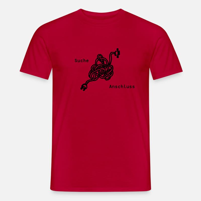 Suche Anschluss - Männer T-Shirt - Rot