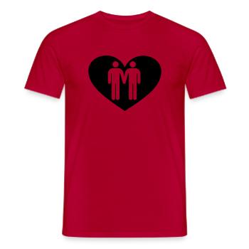 gay love 2 - T-shirt homme - rouge - Devant - AI Model Male 178 dark (178cm)